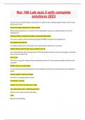 Nur 160 Lab quiz 2 with complete solutions 2023 