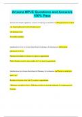 Arizona MPJE Questions and Answers 100&percnt; Pass