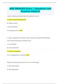 ASE BRAKES Exam 1 Questions and Answers Rated A