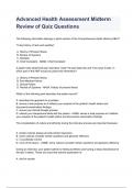 Advanced Health Assessment Midterm Review of Quiz Questions 2023&sol;2024
