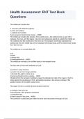 Health Assessment&colon; ENT  2023&sol;2024Test Bank Questions