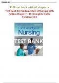 Test Bank For Fundamentals of Nursing 11th Edition Potter Perry Chapter 1-50 | Complete Guide Newest Version 2022