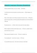 Alberta Learners Practice &vert; Questions with 100&percnt; Correct Answers &vert; Latest Update 2024 &vert; Verified