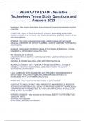 RESNA ATP EXAM - Assistive Technology Terms Study Questions and Answers 2023