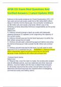 AFSB 151 Exam Real Questions And  Verified Answers &vert; Latest Update 2023