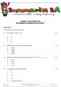Grade 7 Mathematics (MATH) November Paper 1 and Memo - 2023