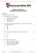 Grade 7 Mathematics (MATH) November Paper 2 and Memo - 2023