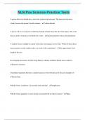 NLN Pax Science Practice Tests &vert; Questions with 100&percnt; Correct Answers &vert; Latest Update 2024 &vert; Verified