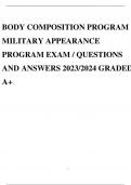 BODY COMPOSITION PROGRAM MILITARY APPEARANCE PROGRAM EXAM / QUESTIONS AND ANSWERS 2023/2024 GRADED A+.
