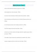 Wall Street Test 1 &vert; Questions with 100&percnt; Correct Answers &vert; Latest Update 2024 &vert; Verified