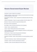 Honors Government Exam Review Questions and Answers