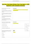 Ems New York State Written Test&vert;Test Bank&vert;&plus;1200 Questions with Complete Solutions
