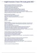 English Semester 2 Exam 72&percnt; study guide 2023 &period;