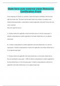 State farm auto external claim Resource Certification Exam &vert; Questions with 100&percnt; Correct Answers &vert; Latest Update 2024 &vert; Verified