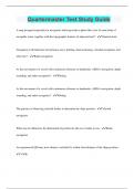 Quartermaster Test Study Guide &vert; Questions with 100&percnt; Correct Answers &vert; Latest Update 2024 &vert; Verified