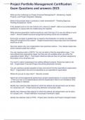 Project Portfolio Management Certification Exam Questions and answers 2023&period;