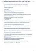 Portfolio Management Final Exam study guide 2023&period;