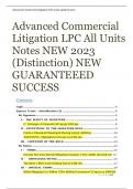 Advanced Commercial Litigation LPC All Units Notes NEW 2023 (Distinction) NEW GUARANTEEED SUCCESS