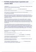 Portfolio Analysis Exam 2 questions and answers 2023&period;