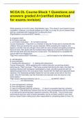 NCOA DL Course Block 1 Questions and answers graded A&plus;&lpar;verified download for exams revision&rpar;