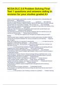 NCOA DLC 2&period;0 Problem Solving Final Test 1 questions and answers aiding in revision for your studies graded A&plus;