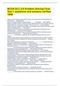 NCOA DLC 2&period;0 Problem Solving Final Test 1 questions and answers verified 100&