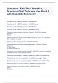 Spectrum - Field Tech New Hire&comma; Spectrum Field Tech New Hire Week 2 with Complete Solutions&excl;&excl;