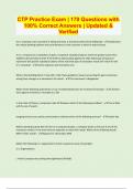 CTP Practice Exam &vert; 170 Questions with 100&percnt; Correct Answers &vert; Updated & Verified