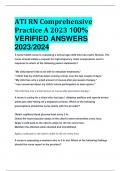 BEST REVEIW ATI RN Comprehensive Practice A 2023 100%  VERIFIED ANSWERS  2023/2024