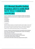 BEST ANSWERS ATI Mental Health Online Practice 2019 A with NGN NEW FILE VERIFIED  ANSWERS