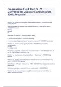 Progression&colon; Field Tech IV - V Conventional Questions and Answers 100&percnt; Accurate&excl;