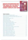 GOULD’S PATHOPHYSIOLOGY TEST BANK FOR THE HEALTH  PROFESSIONALS UPDATED  HUBERT COMPLETE TEST BANK