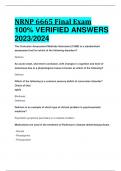 BEST ANSWERS NRNP 6665 Final Exam 100% VERIFIED ANSWERS 2023/2024 