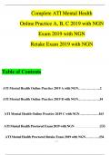 Complete NGN ATI Mental Health Online Practice A, B, C 2019, ATI Mental Health Exam 2019 & Retake Exam 2019 Questions and Answers (Verified Answers)
