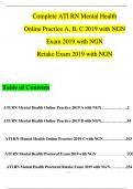 Complete NGN ATI RN Mental Health Online Practice A, B, C 2019, ATI RN Mental Health Exam 2019 & Retake Exam 2019 Questions and Answers (Verified Answers)