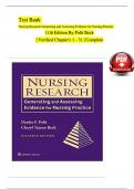 TEST BANK For Nursing Research Generating and Assessing Evidence for Nursing Practice 11th Edition by Denise Polit; Cheryl Beck | Verified Chapter's 1 - 31 | Complete Newest Version