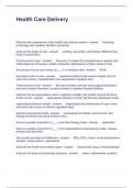 Health Care Delivery Questions and Answers Fully solved 2023