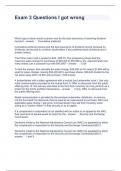Exam 3 Questions I got wrong Questions with correct Answers 2023
