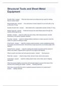 Structural Tools and Sheet Metal Equipment Questions and Answers 2023