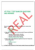 ATI TEAS 7 TEST BANK350 QUESTIONS AND ANSWERS