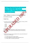 TEST BANK Advanced Practice Nursing 6th Edition 2023 With100&percnt; Top scores Highgrade A&plus; Pass&excl;&excl;&excl;New&excl;&excl;New&excl;&excl; Question and Correct Answers