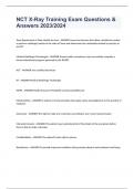 NCT X-Ray Training Exam Questions & Answers 2023&sol;2024