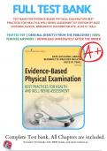 Test Bank for Evidence Based Physical Examination Best Practices for Health and Well Being Assessment 1st Edition, 9780826164537, Chapters 1-19 All Chapters with Answers and Rationals