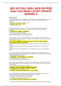 2023 ACTUAL FINAL HESI OB PEDS  Exam Test BANK LATEST UPDATE GRADED A
