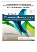 Test Bank Lehne&rsquo;s Pharmacotherapeutics for Advanced Practice Nurses and Physician Assistants 2nd Edition Rosenthal &vert; Chapter 1-92 &vert;perfect guide 