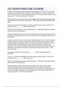 CITI GOOD PRACTISE COURSE QUESTIONS AND ANSWERS 20232024 &lpar; GRADED A&plus;  100&percnt; VERIFIED&rpar;