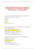 HESI RN EXIT EXAM VERSION 5  QUESTIONS AND ANSWERS COMPLETE  DOCUMENT|A++ GUARANTEED|