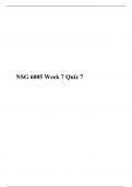 NSG 6005 Week 7 Quiz 7, (Version 1) NSG6005: ADVANCED PHARMACOLOGY, South University