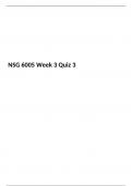 NSG 6005 Week 3 Quiz 3, (Version 4) NSG6005: ADVANCED PHARMACOLOGY, South University