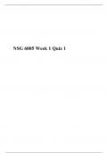 NSG 6005 Week 1 Quiz 1, (Version 2) NSG6005: ADVANCED PHARMACOLOGY, South University